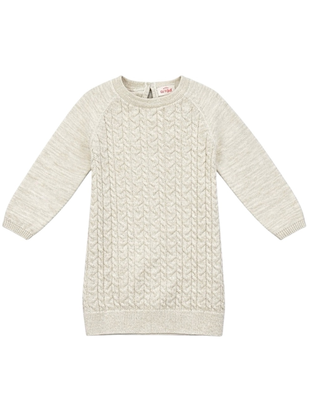 Cat & Jack Baby Girl 18M Cable Knit Sweater Dress Gold Shimmer